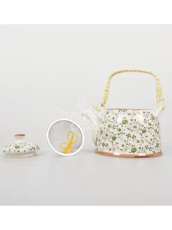 Czajnik ceramiczny z zaparzaczem z motywem kwiatowym 418-5102