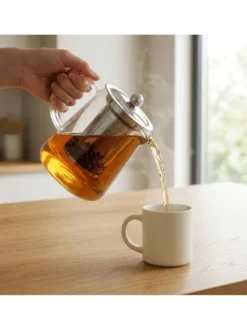 Czajnik szklany z metalowym zaparzaczem 750 ml 889-0406