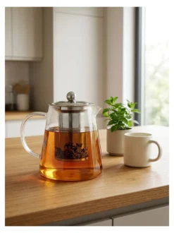 Czajnik szklany z metalowym zaparzaczem 750 ml 889-0406