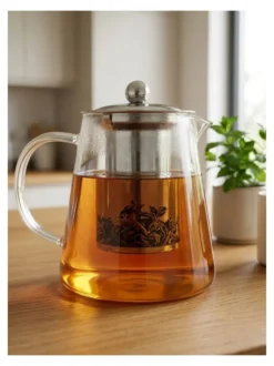 Czajnik szklany z metalowym zaparzaczem 750 ml 889-0406