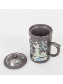 Kubek ceramiczny z zaparzaczem z motywem Gejszy