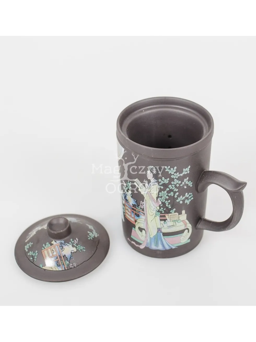 Kubek ceramiczny z zaparzaczem z motywem Gejszy