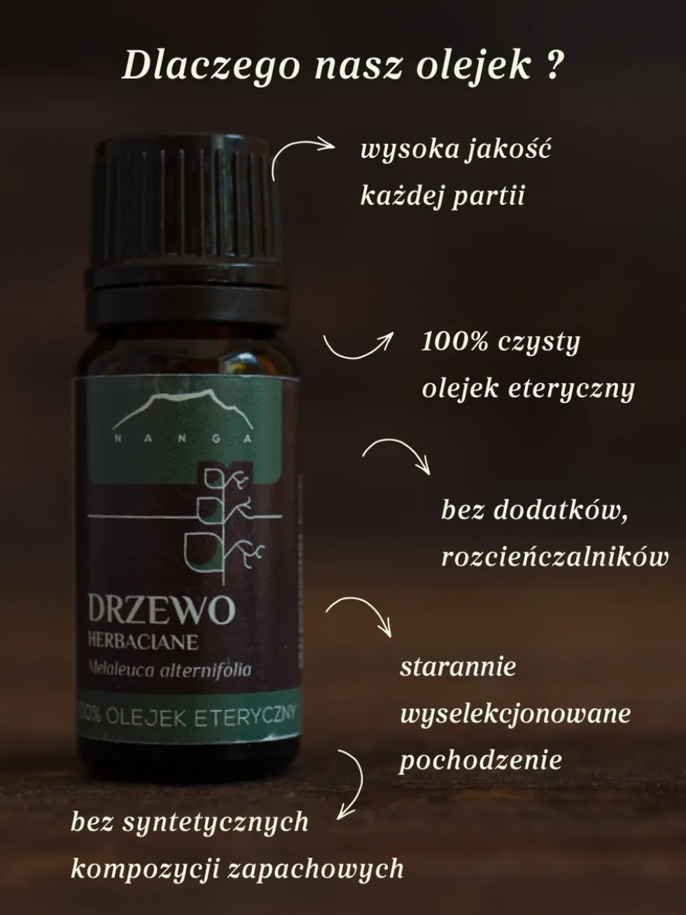 Olejek z drzewa herbacianego 100% eteryczny Nanga